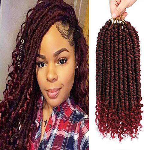 Fayasu Pre-twisted Spring Twist Crochet Hair Curl End Senegalese Spring Twist Braids Hair Extensions For Black Women 6 Packs TBUG