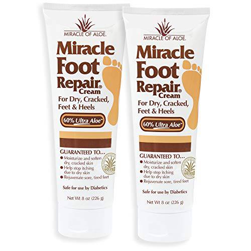 Miracle Foot Repair Cream | 8 Ounce Tube (2) | Fast Relief for Dry, Cracked, Itchy Feet and Heels | Moisturizes | Softens | Restores Comfort | Stops Nasty Odor | Diabetic-Safe