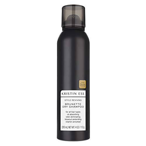 Kristin Ess Hair Brunette Dry Shampoo for Dark + Brown Hair with Vitamin C, For Oily Hair, Dry Shampoo Powder Spray for Women, Vegan, 4 oz