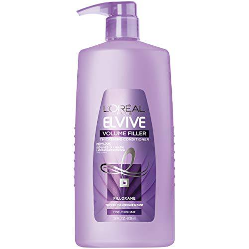 L’Oréal Paris Elvive Volume Filler Thickening Conditioner, for Fine or Thin Hair, Conditioner with Filloxane, for Thicker Fuller Hair in 1 Use, 28 fl. oz.