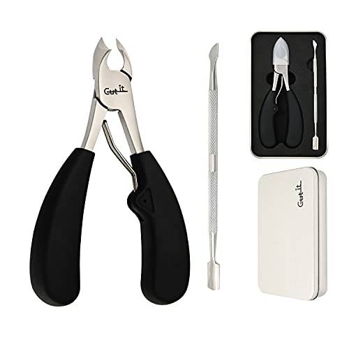 Toenail Clippers for Thick Toenails, Large Nail Clipper for Seniors, Nail Cutter for Men, Toe Nail Clipper Trimmer Medical-Grade, Podiatrist with Cuticle Pusher