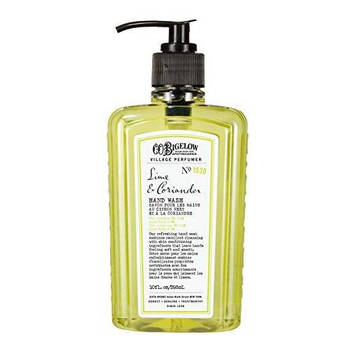 C.O. Bigelow Hand Wash, Lime Coriander Soap, No. 1530 - Village Perfumer Moisturizing Hand Wash for Bathroom & Kitchen with Aloe Vera, 10 fl oz