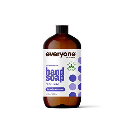 Everyone Gentle + Nourishing Hand Soap, Lavender + Coconut, Refill Size, 32 Fl Oz