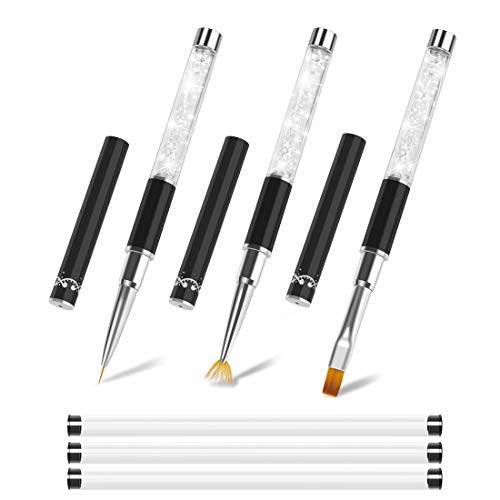 CGBE Acrylic Nail Brush Set, Acrylic Powder Manicure Pedicure Fan Line Brush Painting Gel Nail Brush for Acrylic Application