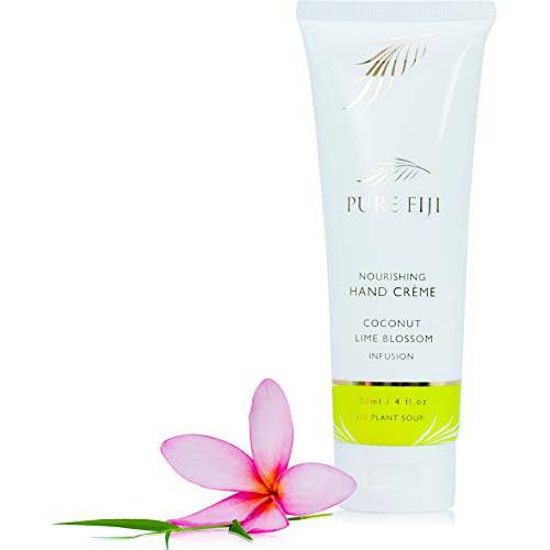 Pure Fiji Nourishing Hand Cream - Deep Moisturizing Hand Cream for Women and Man, Dry Skin - 24 Hour Moisture, Organic Ingredients, Coconut, 4 oz