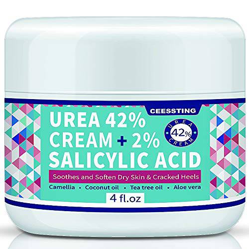 ASDToTio Urea 42% Foot Cream Plus Salicylic Acid 4 Oz - Moisturizes and Rehydrates Feet, Knees & Elbows, Nourishes Softens Dry, Rough Skin