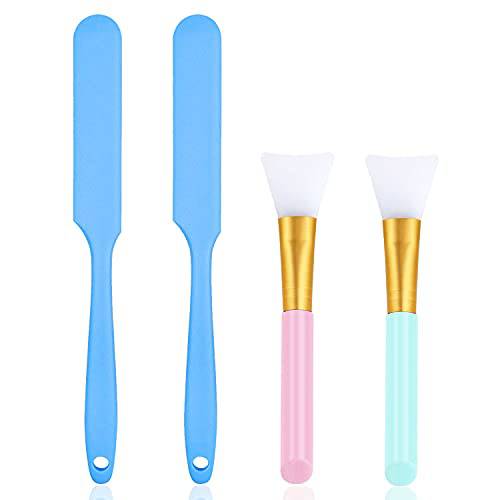 Silicone Stir Sticks Scraper Brushes, Non-Stick Wax Spatulas, Hair Removal Waxing Applicator, Easy to Clean Reusable Scraper Large Area Hard Wax Sticks for Home Salon Body Use and DIY Crafts Making