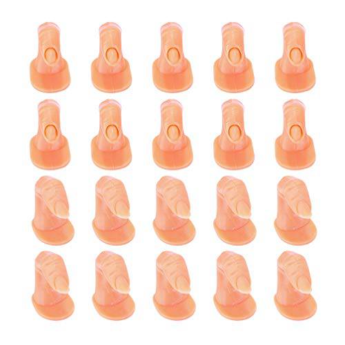 Minkissy 20pcs Practice Fingers Fake Training Fingers Mold Finger for Acrylic Gel and Nail Art