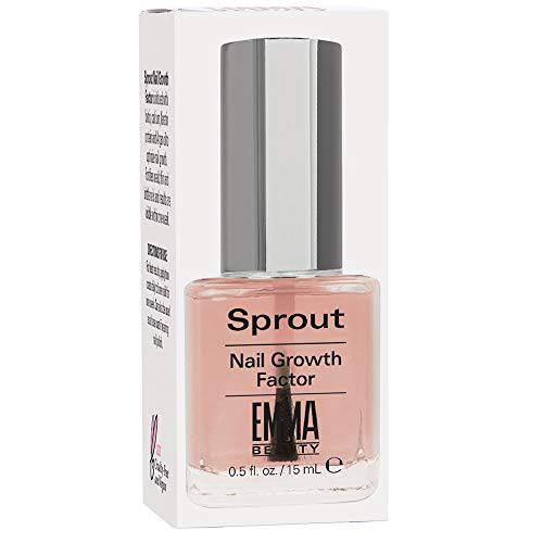 EMMA Beauty Sprout Nail Growth Factor, Clear Nail Polish Base Coat, 12+ Free Formula, 100% Vegan & Cruelty-Free, 0.5 fl. oz.