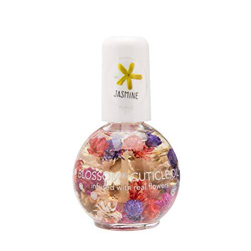 Blossom Scented Cuticle Oil (0.42 oz) infused with REAL flowers - made in USA (Jasmine)