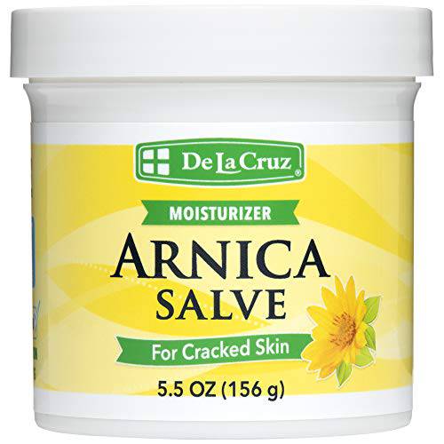 De La Cruz Arnica Salve, Foot Cream for Dry and Cracked Feet and Moisturizing Hand Salve for Dry Hands, 24 Hour Moisture for Dry and Rough Skin - JUMBO SIZE 5.5 OZ