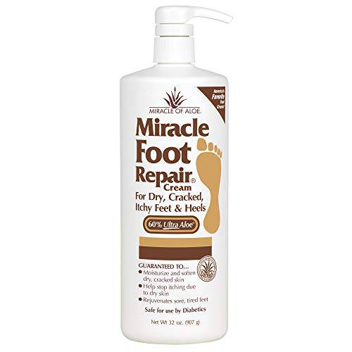 Miracle Foot Repair Cream | 32 Ounce Bottle | Fast Relief for Dry, Cracked, Itchy Feet and Heels | Moisturizes | Softens | Restores Comfort | Stops Nasty Odor | Diabetic-Safe