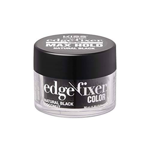 KISS Edge Fixer Color 24 HR Max Hold & 100% Gray Coverage 30mL (1.01 US fl.oz) Natural Black Perfect for Missing Edges