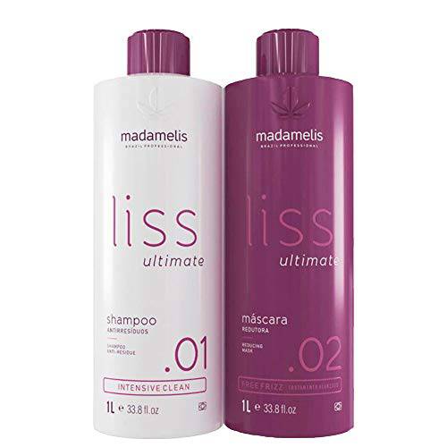 Kit Madamelis Smoothing System Liss Ultimate Frizz-Free Straight Hair 2x1L/2x33.8 fl.oz