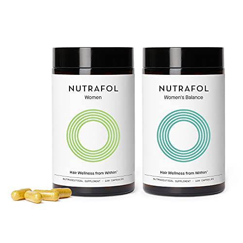 Nutrafol Bundle: Women’s Hair Growth Supplement and Women’s Balance Menopause Supplement for Thicker-Looking, Stronger-Feeling Hair (1-Month Supply Per Unit)