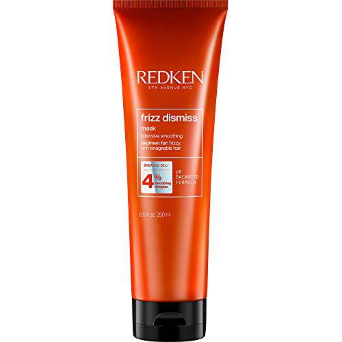 Redken Frizz Dismiss Mask Intense Smoothing Treatment | For Unruly Hair | Ultra Hydrating Smoothing Hair Mask | Sulfate Free | 8.5 Fl Oz (Pack of 1)