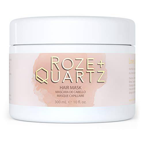 Roze + Quartz Hair Mask for Dry Damaged Hair - (3 PACK of 1oz/30mL each) Deep Conditioning Hair Treatment Mask for Healthy Growth - Ideal for Color Treated Hair - Contains Nourishing Sunflower Oil & Vitamin E