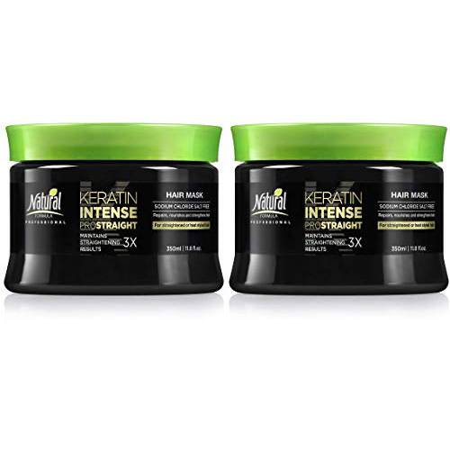 Keratin Repair Hair Mask - Keratin-Infused Anti-Frizz Moisturizing Hair Mask - Deep Conditioning and Repair Treatment for Straightened, Dry and Damaged Hair - Sodium Chloride Free - 11.8 Fl Oz (Pack of 2)