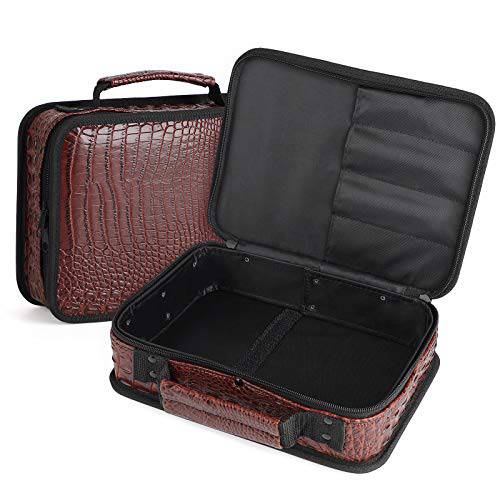 Barber Tool Bag, Segbeauty 11.8 x 8.5in PU Leather Travel Makeup Toiletry Carrying Case, Hair Styling Cutting Kit Storage Organizer for Clipper Shears Combs Cosmetics Salon Beauty Supplies
