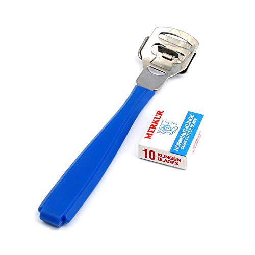 DDP Callus Shaver Callus Remover Safety Slide Blue Handle with 10 Blades