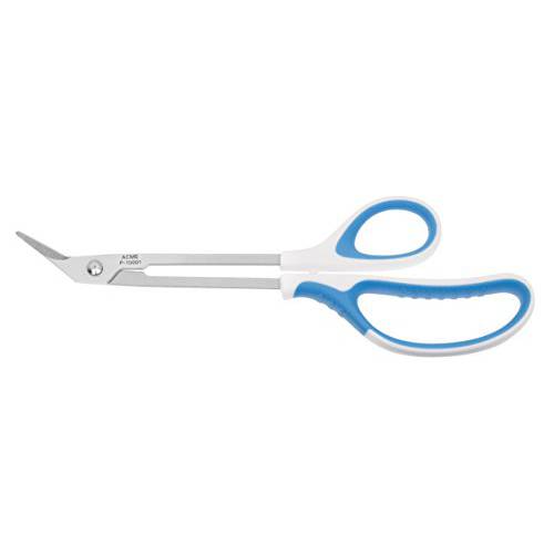 First Aid Only Toenail Scissors with Extra Long Handle, Special Stainless Steel, Angled Blade, 21 cm, White/Blue, P-100011 Units
