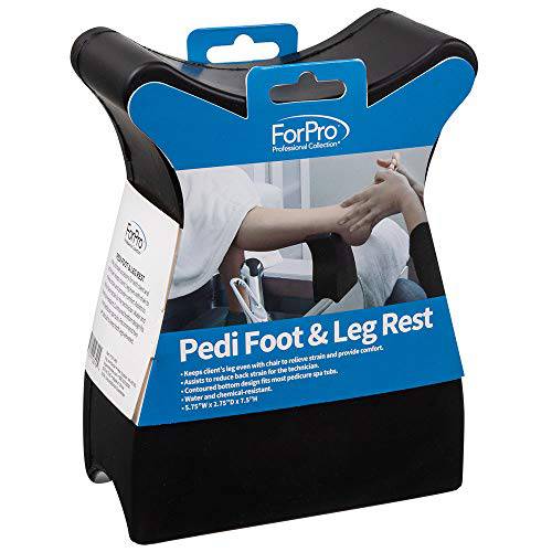 ForPro Pedi Foot & Leg Rest, Portable Foot and Leg Rest, 5.75 W x 2.75 D x 7.5 H, Black