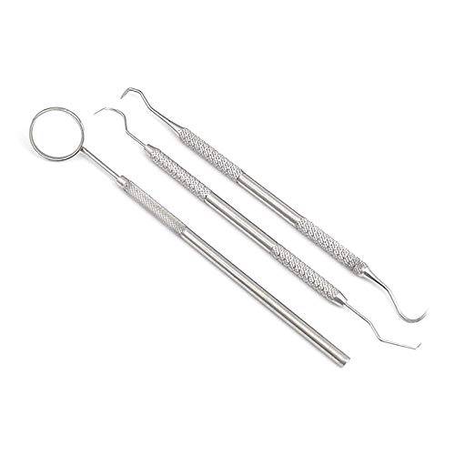 DDP Dental Hygiene KIT, Calculus and Plaque Remover Set, Stainless Steel TARTER Scraper, Tooth Pick, Dental Scaler and Mouth Mirror, Smiling Tooth Carrying Pouch