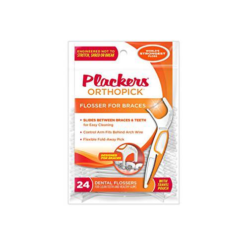 Plackers Ortho Pick Flosser, 24 Count