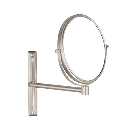 Nicesail 8 Inch Double-Side Wall Mounted Mirror Magnified 10x Makeup and Shaving Mirror Regular View and 10X Magnification, High Adjustable Nickel