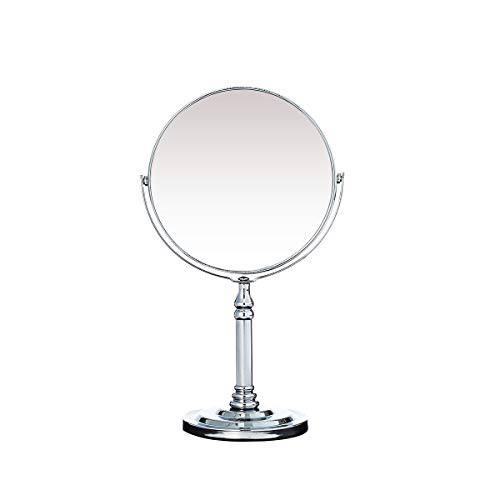 NAYSAYE Round Tabletop Makeup Mirror - 6 inch Double Sided Vanity Mirror with 3X Magnification Two Sided Swivel Magnifying Standing Mirror