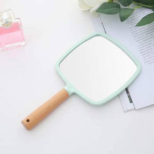 XPXKJ Handheld Mirror with Handle, for Vanity Makeup Home Salon Travel Use (Square, Green)