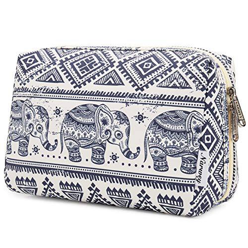 Large Makeup Bag Zipper Pouch Travel Cosmetic Organizer for Women and Girls (Large, Elephant)