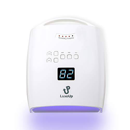LUXEUP 65W Rechargeable Cordless UV Nail Lamp – Wireless Professional LED Gel Polish Nail Light Dryer with Motion Detector Technology