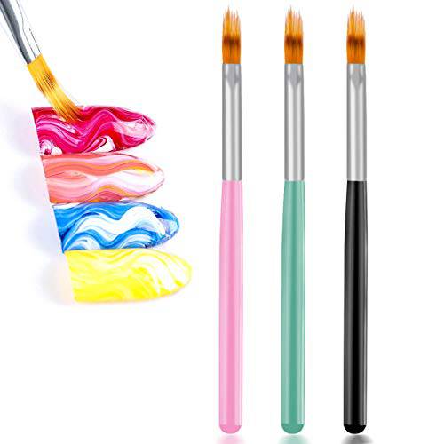 DANNEASY 3Pcs Nail Gradient Pen Lace Ombre Design Acrylic Nail Art Brush Set Drawing Painting Pen Manicure DIY&Salon Tools