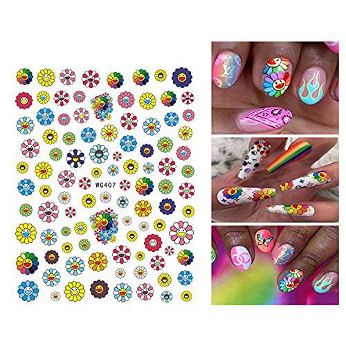 NailsGod Happy Face Flower Nail Sticker