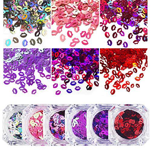 6 Colors Butterfly Nail Sequin, Ultra Thin Iridescent Nail Glitter Paillette, Holographic Laser 3D Nail Art Flakes, Shining Sequin Paillette for Face DIY Crafts