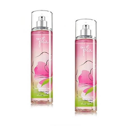 Bath & Body Works Signature Collection - Sweet Pea Fragrance Mist- 8 FL oz. Lot of 2