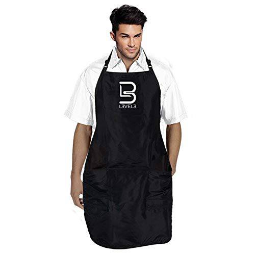 Level 3 Black Apron- Hair Apron for Hair Stylist - Universal Size Fits Men and Women - Level Three Barber Apron