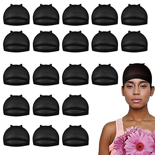 20 Pieces Wig Caps, Wig Caps for Women Lace Front Wig Stocking Caps for Wigs Nude Wig Cap (Black)…