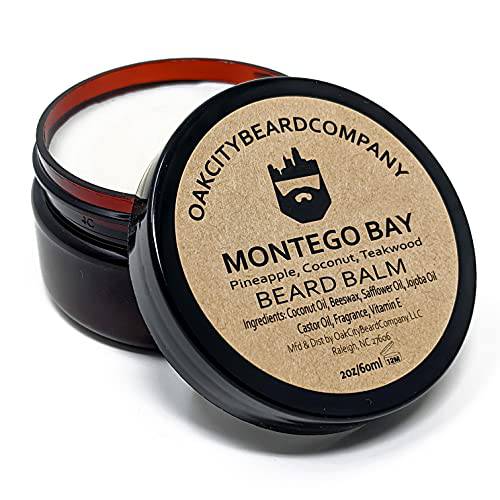 Oak City Beard Company - Montego Bay - 2 Ounce - Beard Balm - Pineapple - Coconut - Teakwood - Beard Conditioner