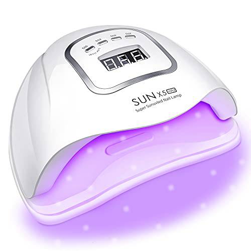 RAYOCON UV LED Gel Nail Lamp,Professional 120W UV Nail Light for Gel Polish Fast Curing with 45 Lamp Beads, Lightweight LED Gel UV Nail Dryer for Salon Home, White