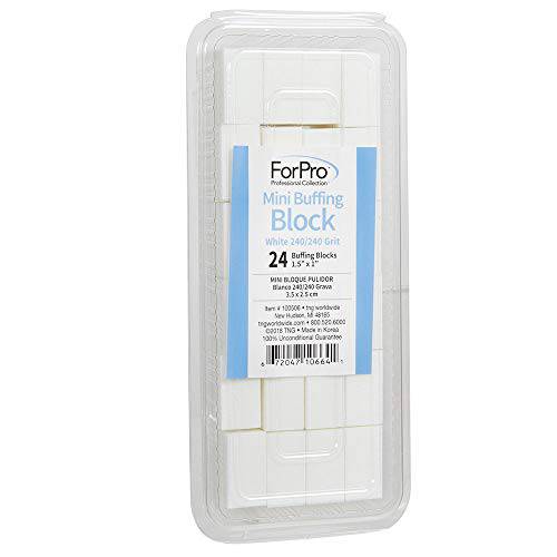 ForPro Mini Buffing Block, White, 240/240 Grit, 24-Count