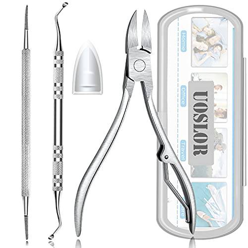 Upgraded Ingrown Toenail Clippers, Podiatrist Toe Nail File Lifter, Super Sharp Pedicure Tools, Curved Blade Nail Clipper, for Hard Thick Nail, Professional Manicure Kit, Premium Stainless Steel