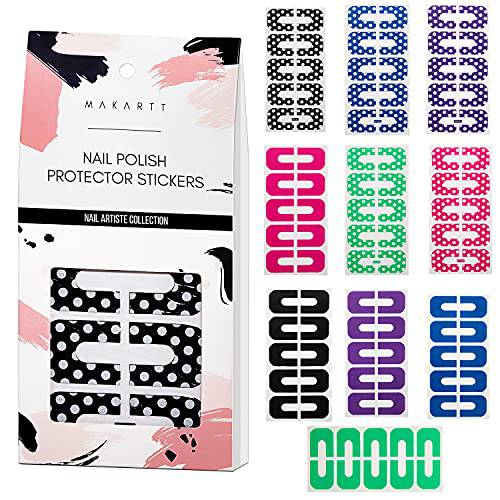 Makartt 100pcs Nail Protector, U Shape Nail Polish Protector for Fingers Peel off Nail Stickers Cuticle Protector for Nail Stamping Painting Manicure