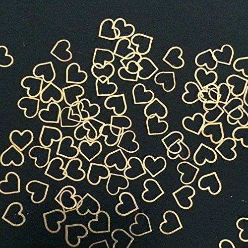 BeeSpring Rhinestones & Decorations - 100pcs Heart Nail Decals Metal Love Nailart Rivet Charms Diy Nails Accessories 3d Nail Art Decorations