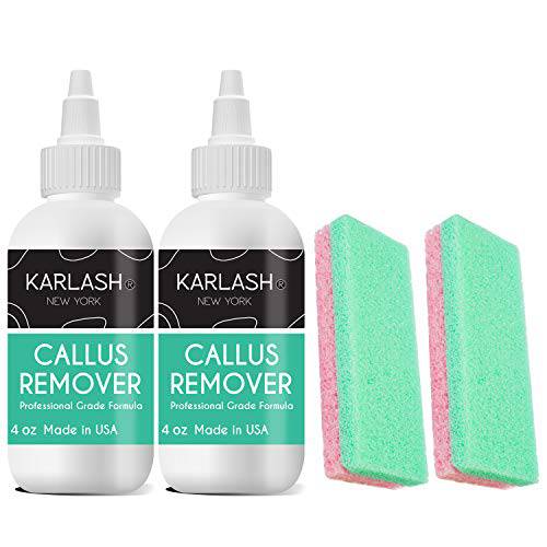 Professional Best Callus Remover Gel for Feet And Foot Pumice Stone Scrubber Kit Remove Hard Skins Heels and Tough Callouses from feet Quickly and Effortless 4 oz (2 Bottles)