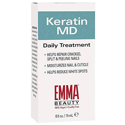 EMMA Beauty Keratin MD Daily Treatment, Nail and Cuticle Repair Oil, 12+ Free Formula, 100% Vegan & Cruelty-Free, 0.5 fl. oz.