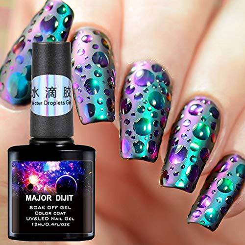 Major Dijit 8ml/Bottle Water Droplet Nails Gel Nail Polish Soak Off UV LED Nail Gel Polish Nail Art Design (B)
