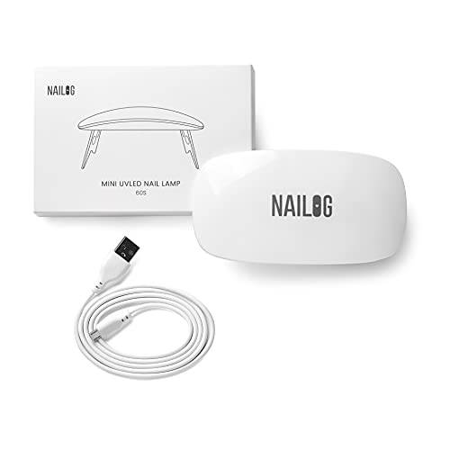 NAILOG UV LED Nail Lamp, Mini 6W UV Light with USB Cable, Portable Nail Dryer Light for Gel Nails Polish Manicure, Handheld Nail UV Lamp for Curing