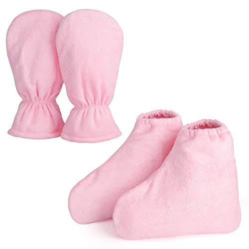 Paraffin Wax Gloves for Hand and Feet, Segbeauty Thick Paraffin Heated SPA Mittens Foot Liners, Gloves & Socks for Hot Wax Hand Therapy Thermal Treatment Wax Warmer Paraffin Wax Machine Pink
